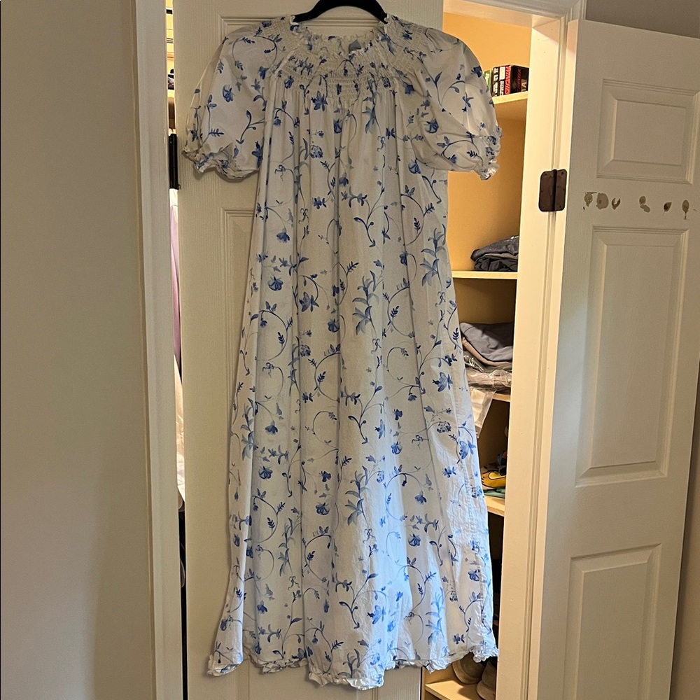 Hill House Blue and White Floral Maxi Dress